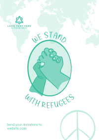 World Refugee Hand Lineart Poster