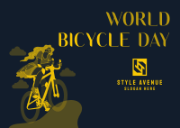 Lets Ride this World Bicycle Day Postcard