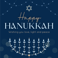 Festive Hanukkah Lights Instagram Post