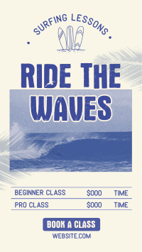 Ride the Waves Surf Class Instagram Story