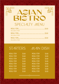 Asian Food Menu example 1