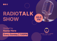 Radio Talk Show Postcard Design