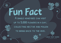 Bee Day Fun Fact Postcard Design