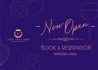 Gourmet Vegan Reservation Postcard Design