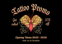 Retro Tattoo Shop Postcard Design