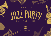 Groovy Jazz Party Postcard