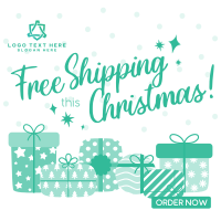 Modern Christmas Free Shipping Instagram Post