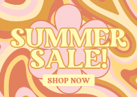 Groovy Summer Sale Postcard Design