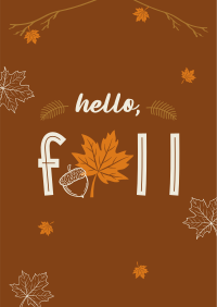 Hello Fall Greeting Poster