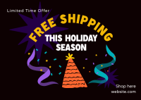 Enjoy New Year Shipping Postcard Design