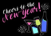 Cheers to New Year! Postcard