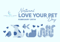 National Love Your Pet Day Postcard Design