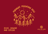 Midnight Mountain Valley Postcard