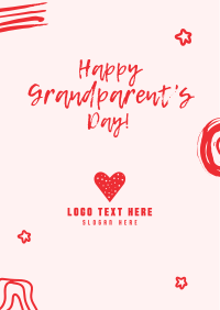 Happy Grandparents Scribble Poster