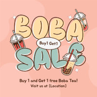 Delightful Boba Sale Instagram Post Design