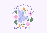Floral Peace Dove Postcard