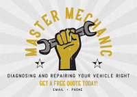 Retro Master Mechanic Postcard