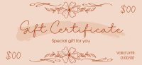 Flowers Gift Certificate example 4