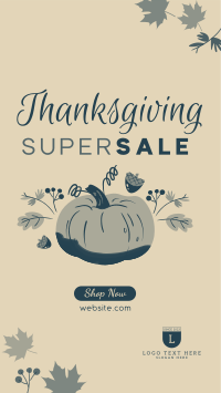 Thanksgiving Pumpkin Sale Instagram Story
