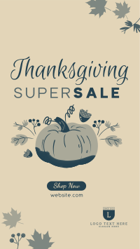 Thanksgiving Pumpkin Sale Instagram Story Design