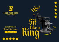 Sit Like a King Postcard Design