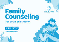 Quirky Family Counseling Service Postcard