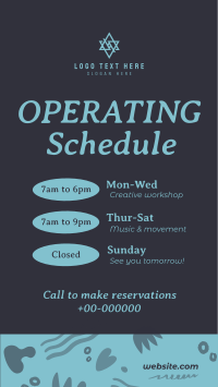 Minimalist Operating Hours Instagram Story