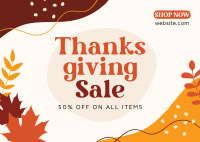 Thanksgiving Flash Sale Postcard