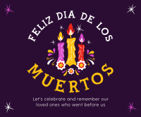 Candles for Dia De los Muertos Facebook Post