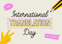 Cutesy Translation Day Postcard Design