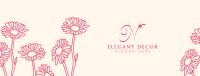 Sunflower Outline Decoration Facebook Cover Image Preview