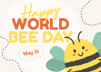 Modern Celebrating World Bee Day Postcard