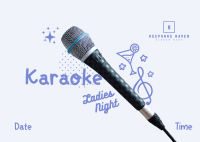 Karaoke Ladies Night Postcard Image Preview