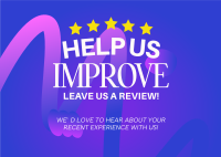 Leave Us A Review Postcard