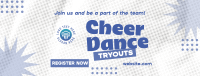 Quirky Cheerleading Tryouts Facebook Cover Design