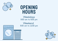 Laundry Shop Hours Postcard