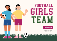 Girls Team Football Postcard