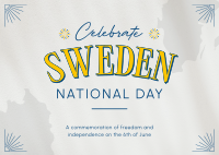 Conventional Sweden National Day Postcard