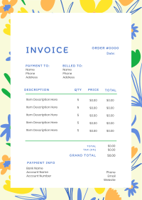 Minimal and Feminine Floral Invoice