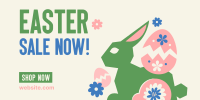 Floral Easter Bunny Sale Twitter Post