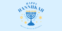 Hanukkah Menorah Greeting Twitter Post