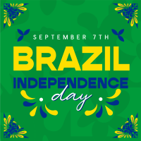 Brazil Independence Patterns Instagram Post Design