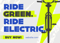 Green Ride E-bike Postcard
