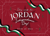 Jordan Independence Ribbon Postcard