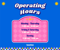 Retro Operating Hours  Facebook Post