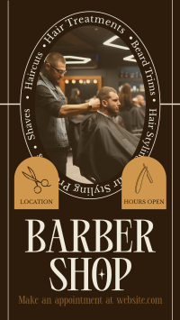 Rustic Barber Shop Facebook Story