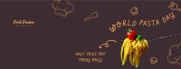 World Pasta Day Doodle Facebook Cover Image Preview