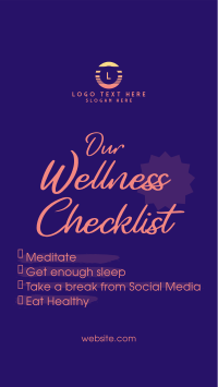 Wellness Checklist TikTok Video