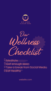 Wellness Checklist TikTok Video Image Preview