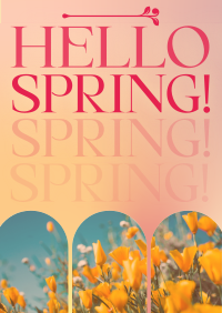 Retro Welcome Spring Poster Design